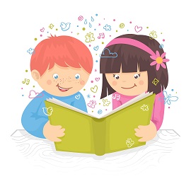 Kids reading book